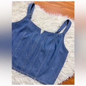 NWT Blue jeans Fitted Crop Tank Top